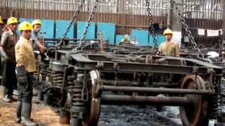 ICF Bogie Frame removal from Wheel Sets [upl. by Annor]