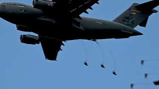 Paratroopers NATO near Ukraine rush from C 130J Giants towards the conflict area [upl. by Yentuoc]