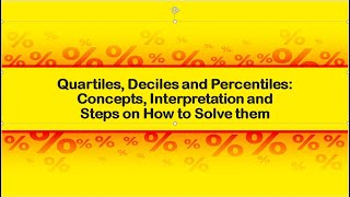 Quartiles Deciles and Percentiles Concepts Interpretation and Steps on How to Solve them [upl. by Holder]