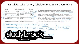 Kalkulatorische Kosten Kalkulatorische Zinsen Vermögen  Kosten und Leistungsrechnung [upl. by Orabelle]