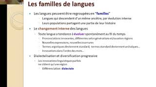 A François – 2 Les familles linguistiques – cours “Linguistique historique et Typologie” [upl. by Rhiamon]