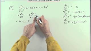 2007 SQA Advanced Higher Maths no9 Summation formulae [upl. by Nealy]