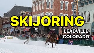 SKIJORING 4K  LEADVILLECOLORADO  CRAZY WINTER SPORT colorado horse wintersport cowboy usa [upl. by Idihc113]