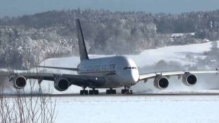 A380 Singapore Airlines  Take Off in Zürich ZRH [upl. by Fabrin941]