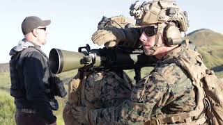 US Marines fire the M3E1 MAAWS Carl Gustaf AntiArmor Weapon [upl. by Enitsed]