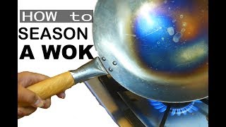 How to Season a Carbon Steel WOK  WOK Seasoning for FIRST time  Season a WOK on a gas stove [upl. by Diver]