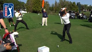 Tiger Woods gives son Charlie INSTANT feedback on his swing [upl. by Jeffrey]