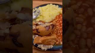 Vegan toad in the hole cheesy mash and beans [upl. by Omrellug]