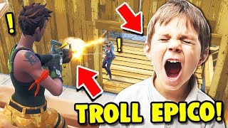 BAMBINO URLA E PADRE ARRABBIATO TROLL DIVERTENTE — Troll su Fortnite ITA [upl. by Ahsirtak]