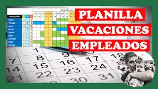 Planilla de vacaciones de empleados en Excel  Curso de Excel Avanzado [upl. by Aesoh]