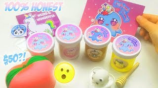 100 HONEST HOSHIMI SLIMES SLIME SHOP REVIEW SO CHEAP AND KAWAII 50 [upl. by Merri]