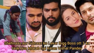 shehnaaz aur sidnaaz Ko lekar Bigg Boss oTT 3 ka task Hua kharab Sai Ketan Vishal Pandey [upl. by Alvita]