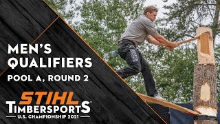 STIHL TIMBERSPORTS® US Mens Qualifiers 2021  Pool A Round 2 [upl. by Chiarra725]