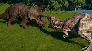 Jurassic World Evolution  Triceratops vs Ceratosaurus 1080p 60FPS [upl. by Mcclenon]