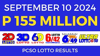 Lotto Result Today 9pm September 10 2024  PCSO Complete [upl. by Fifi]