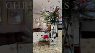 🎄Simple Christmas Flower arrangement  decor 🎄 christmas christmasdecor homedecor holiday diy [upl. by Cyrill]