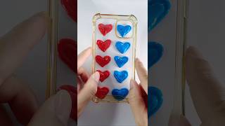 Satisfying Phone Case with Heart ❤️💙 satisfying artwork heart shorts [upl. by Cleodel]