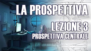 LA PROSPETTIVA LEZIONE 3  La prospettiva centrale  Esempio pratico disegniamo una stanza [upl. by Terces]