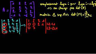 Simplifier le déterminant dune matrice 4x4 [upl. by Ainimreh485]