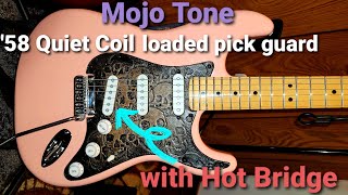 Mojo Tone 58 quiet coil prewired strat pickguard with Hot Bridge [upl. by Rotceh474]