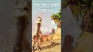 FIRST SPAWN on EASY ARK SURVIVAL ASCENDED shorts ark dinosaurs videogames arksurvivalevolved [upl. by Nnylesor]