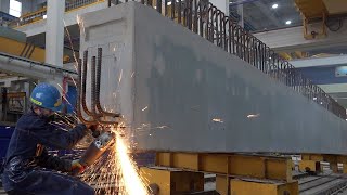 Process of Making Bridge Girders using Rebars Precast Concrete Factory in Korea [upl. by Phelgen669]