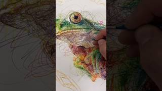 Drawing With Ballpoint Pen 🐸 art ballpointpen drawing artwork [upl. by Hebrew531]