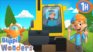 Blippis Excavator Song  1 Hour of Excavators with Blippi  Educational Cartoons for Kids [upl. by Onaicram801]