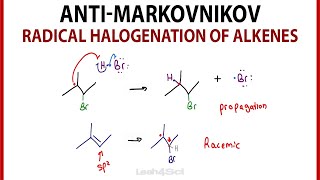 AntiMarkovnikov Radical Halogenation of Alkenes [upl. by Atolrac581]