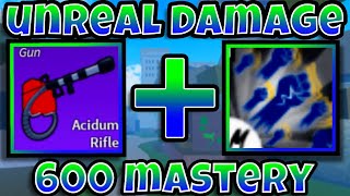 This Acidum Rifle combo does unreal damage  Blox Fruits  Acidum Rifle and Godhuman combo [upl. by Ayian785]