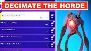 DECIMATE THE HORDE All QUESTS GUIDE Fortnite [upl. by Leavelle]