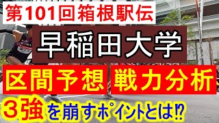 【箱根駅伝】早稲田大学の区間予想と戦力分析！花田監督自信アリ！3強崩しはなるか⁉【大学駅伝2024】 [upl. by Mireille199]