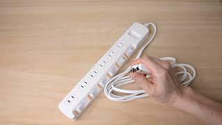 エレコム 電源タップ 雷ガード 光らない個別スイッチ スイングプラグ 6個口 ELECOM Power Strip Lightning Guard Non Illuminated Individu [upl. by Bagley]