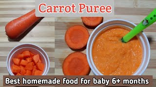 Baby food Carrot Puree Homemade food for babies 612 months [upl. by Suicul844]