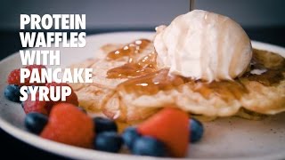 Gymgrossisten Kitchen  Protein Waffles with Pancake Syrup [upl. by Keenan]