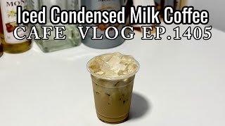 Cafe Vlog EP1405  Iced Condensed Milk Coffee  Coffee recipe  Regular size [upl. by Damon]