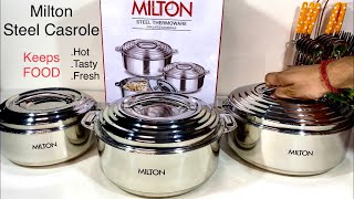 Milton Steel Thermoware Casserole Set  Dishwasher Safe  Keeps Food Hot amp Fresh Milton Caserole Set [upl. by Ellerol]