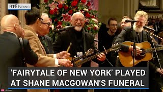 Fairytale of New York played at Shane MacGowans funeral [upl. by Attirehs]