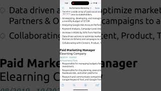 Demo Resume for Performance Marketing Role [upl. by Renard]