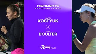 Marta Kostyuk vs Katie Boulter  2024 San Diego Final  WTA Match Highlights [upl. by Neliac232]