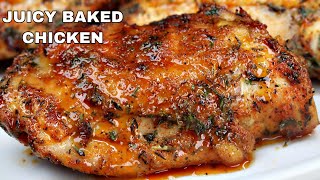 Youll Never Bake Chicken Thighs Any Other Way  Juicy OVEN Baked Chicken [upl. by Orabla988]