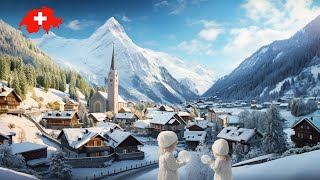 🇨🇭Most Beautiful Places In Switzerland in Winter Jungfrau Lauterbrunnen 4K Relaxing Winter Walk [upl. by Enyr]