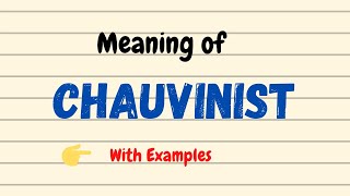 Meaning of Chauvinist  English Vocabulary Words  UrduHindi [upl. by Ecnaret]