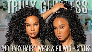 NEW quotMquot CAP WEAR amp GO GLUELESS Curly Wig for BEGINNERS  3 STYLES  PRECUT amp PREPLUCKED ISEE HAIR [upl. by Heloise914]