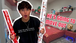 I WRAPPED UP MY ROOMMATES BEDROOM 🎁 [upl. by Keily]