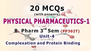 Physical Pharmaceutics 1 MCQs Unit 4 BP302T B Pharm 3rd Sem 2nd Year [upl. by Libbna316]