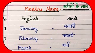 Months name  Mahino ke naam  January February ki spelling  Months name in English and Hindi [upl. by Zantos]