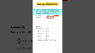 kinematics neet physics pyq questions motion in straight line plane distance velocity acceleration [upl. by Sanyu883]