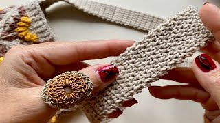 BANDA O ASA PARA BOLSOS CON PUNTOS BAJOS 3D A CROCHET [upl. by Beattie]