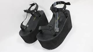 Sorbern Black Fabric Slingback Sandals Flatform Wedges Summer Shoes Unisex Style [upl. by Oirotciv]